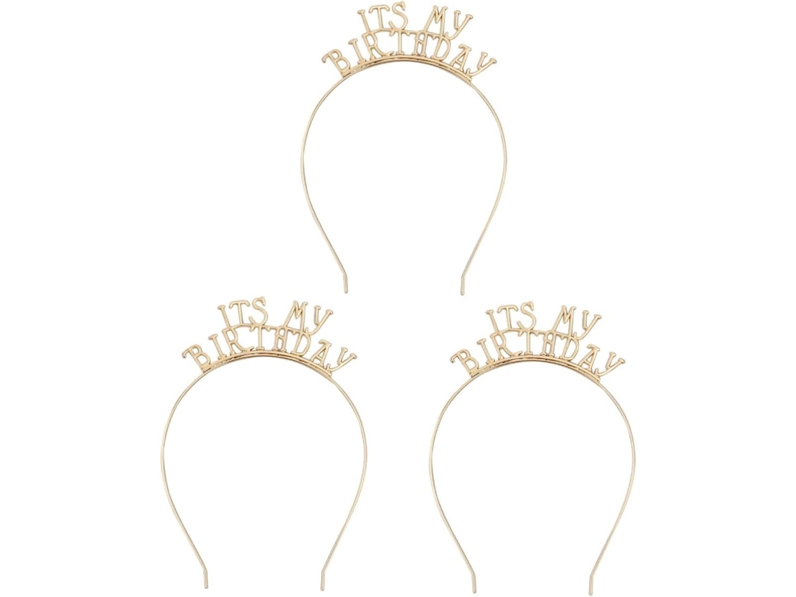 3 Piezas De Diademas Para Mujer, Accesorios Para El Cabello De Cumpleaños
