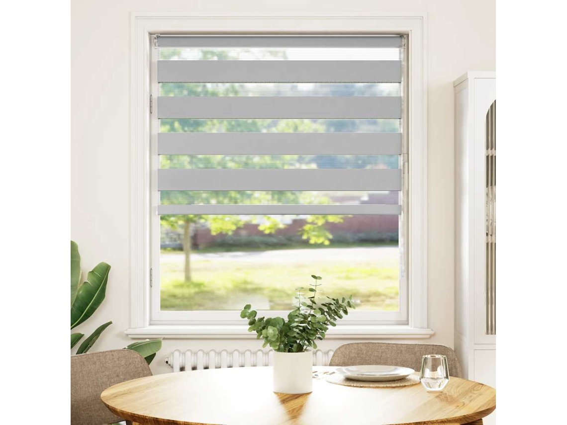 Maison Exclusive - Estor Cebra Gris Claro 110x100cm Tejido Ancho 105,9cm Poliéster