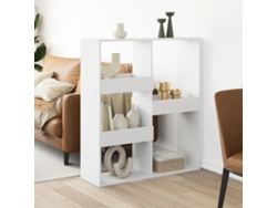 Biombo Divisor | Biombo Separador | Separador De Ambientes Madera Ingeniería Blanco 100x33x115 Cm