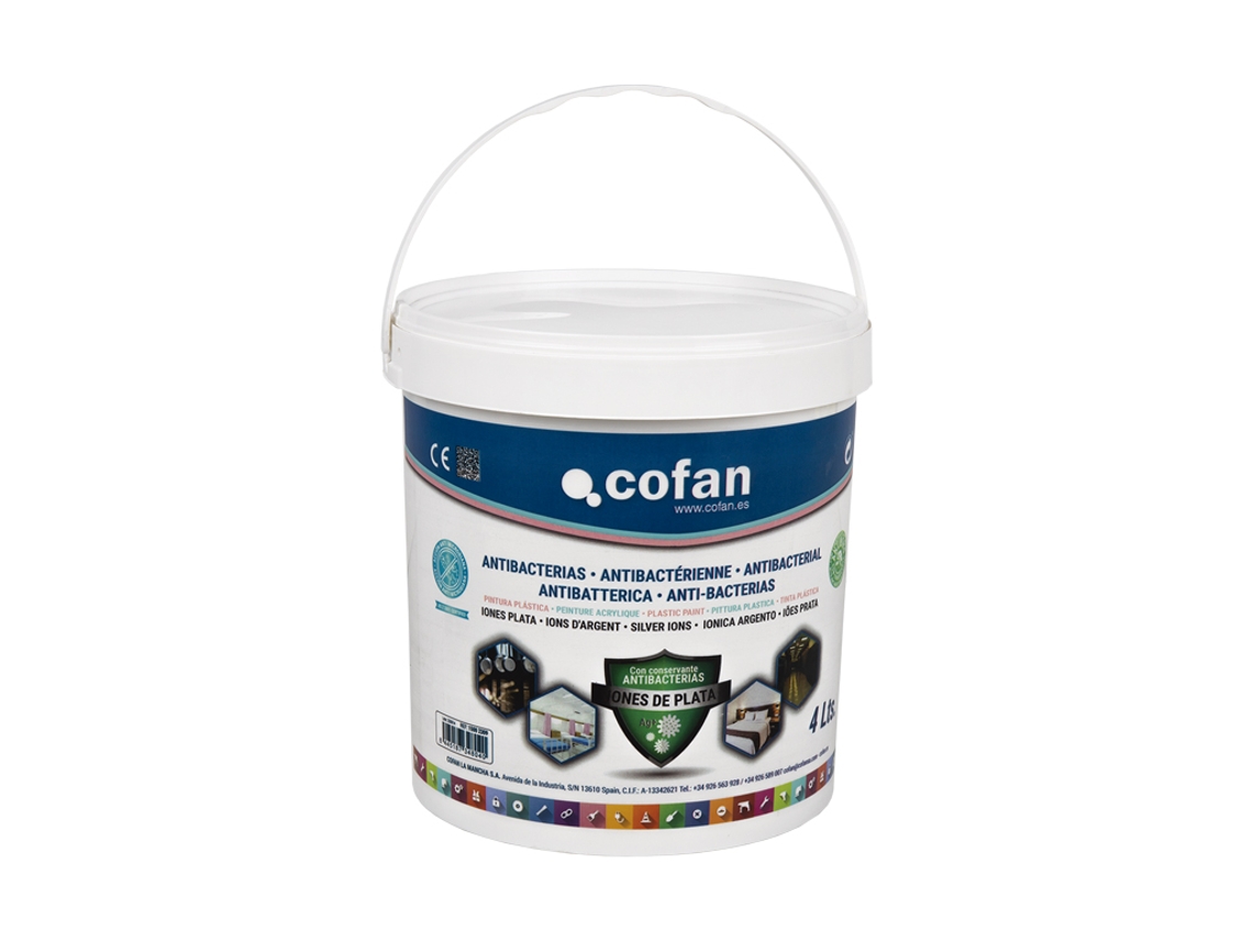 Pintura Plástica Antibacteriana con Iones de Plata | Bote de 4 o 12 litros | Color Blanco