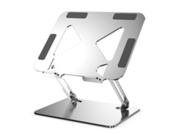 Soporte metálico plegable portátil para portátil y tableta con disipador de calor, acabado plateado*