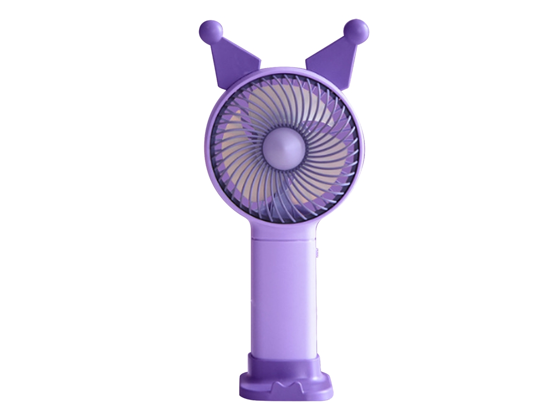 Mini Ventilador Portátil Recargable Por Usb Con Diseño De Dibujos Animados, De Plástico Morado, Para El Hogar, La Escuela Y La Oficina.