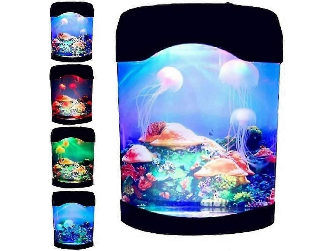 Lámpara de medusa LED USB Mini Acuario Luz nocturna océano Regalo creativo Rosewell (para niños y adultos)