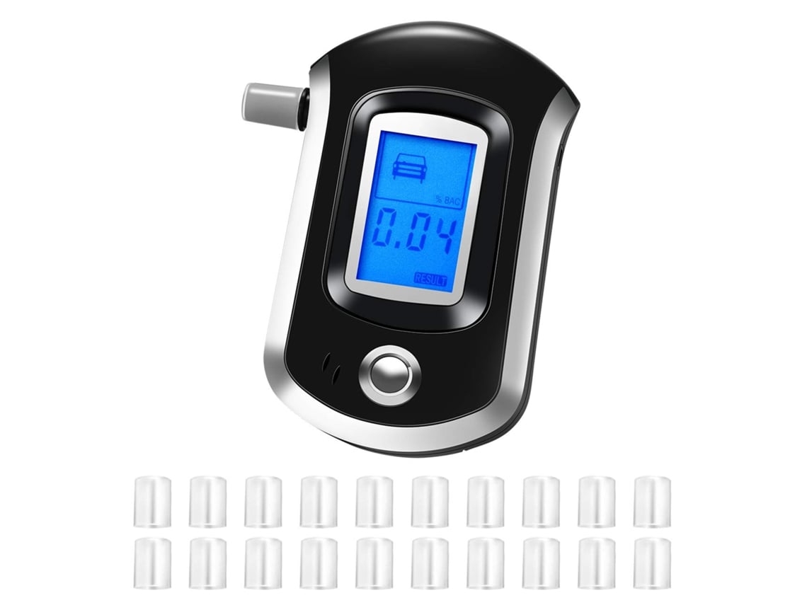 Analizador de alcohol portátil, equipado con sensor semiconductor y pantalla de vidrio líquido.