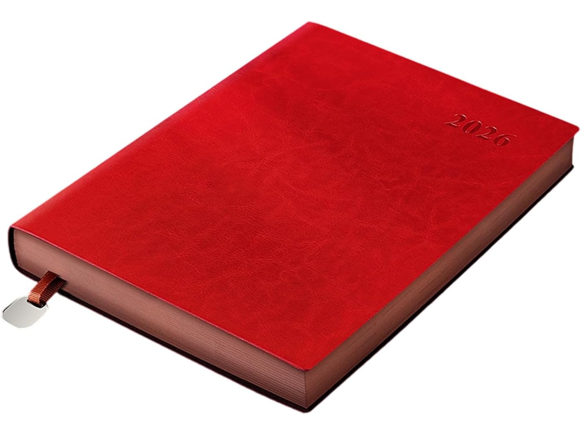 Cuaderno De Piel Sintética, Cuaderno Calendario 2026 Con Páginas Fechadas Y Secciones Para Notas