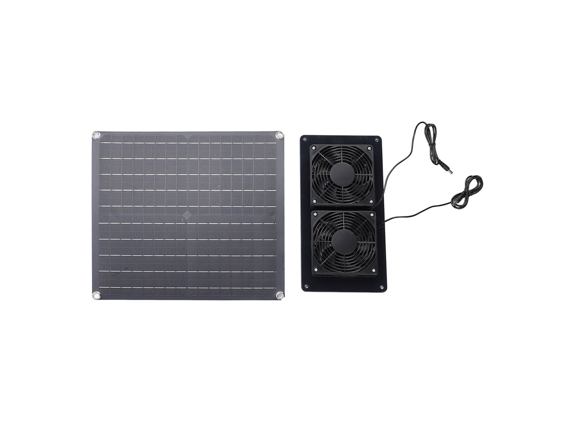 Extractor De Aire Solar De 20 W Y 18 V Con Panel De Silicio Monocristalino Para Gallinero, Invernadero Y Caseta De Mascotas.
