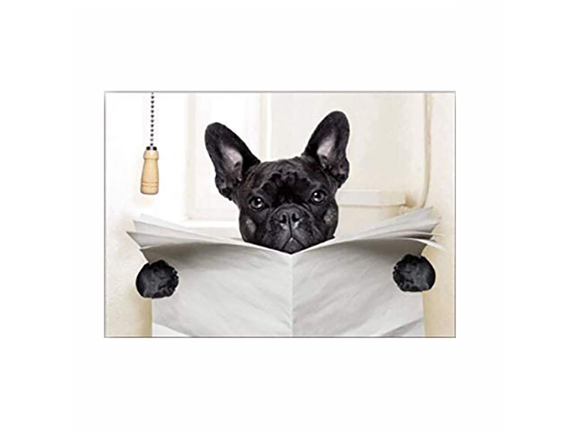 Imagen De Un Perro Leyendo Un Periódico, Póster, Decoración De Pared, Decoración Del Hogar, Sala De Estar, Baño.