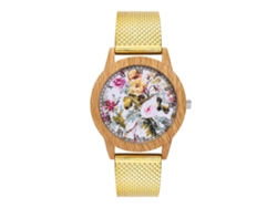 Reloj De Pulsera De Cuarzo Con Correa De Silicona Simple Para Hombre Y Mujer (oro)