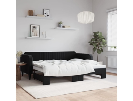 VIDAXL Sofá cama nido terciopelo negro 90x200 cm