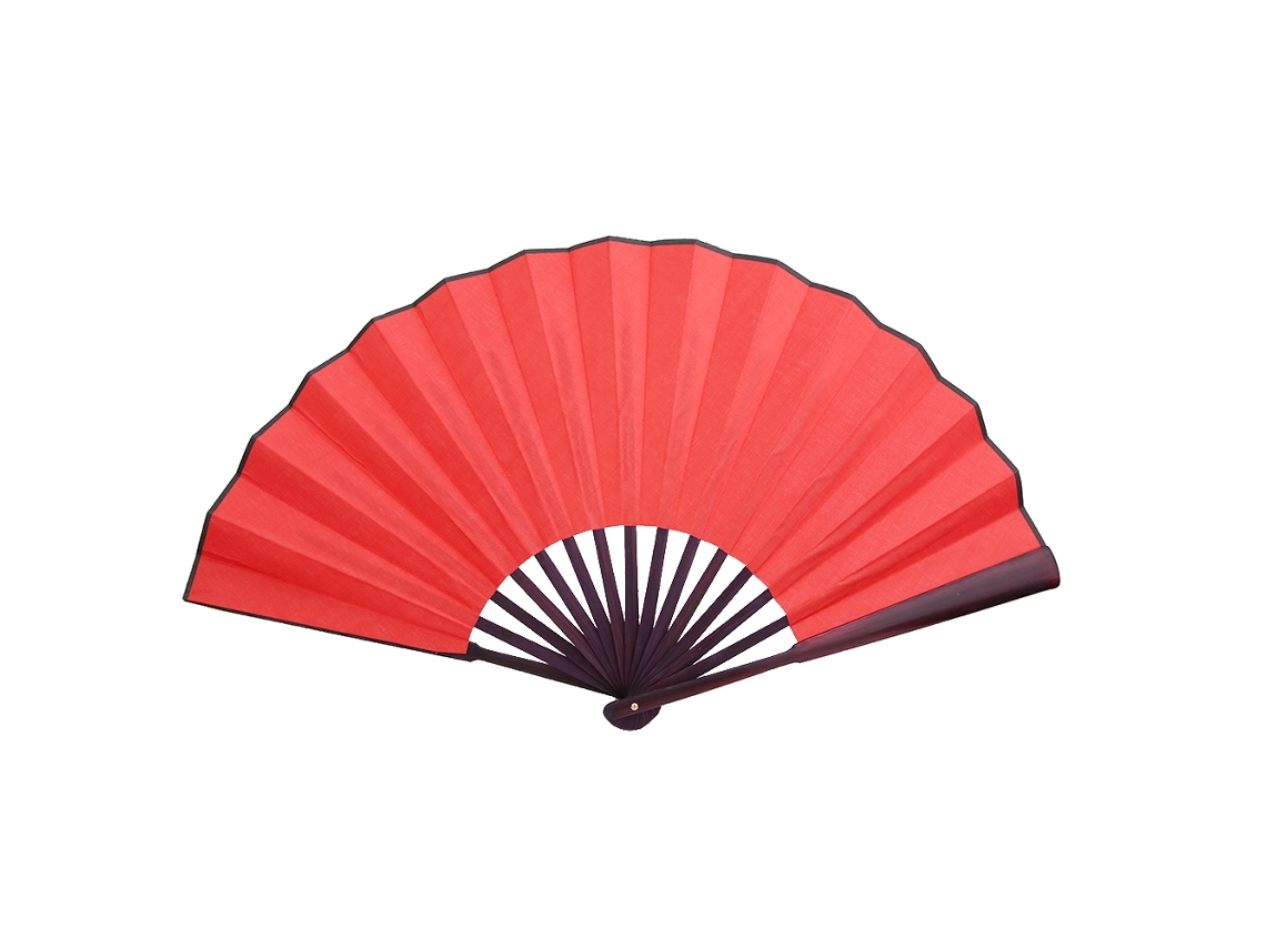 Abanico de papel plegable rojo de 25 cm para decoración de bodas, regalo para fiestas de baile