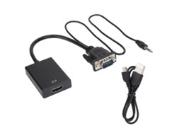 Conversor De Vga Para Hdmi Com Áudio Cabeamento Plug And Play 1080p Para Projetor Pc Hdtv