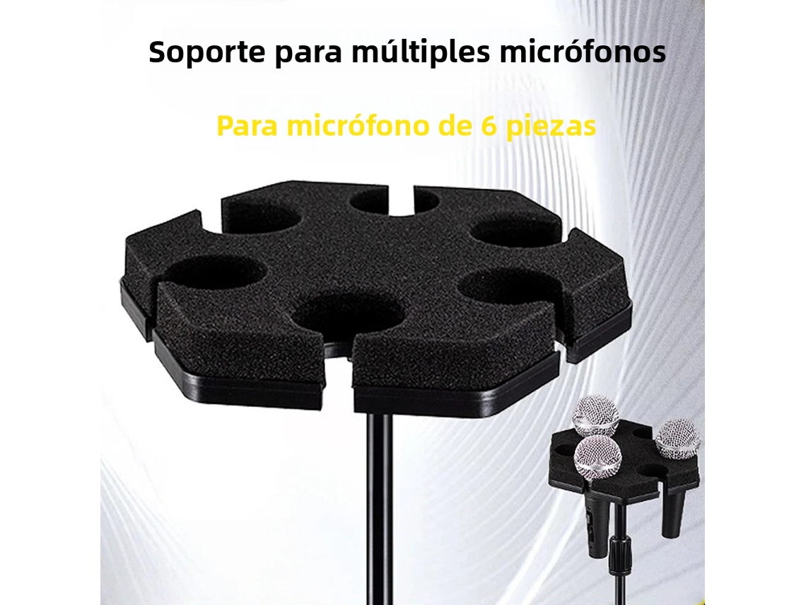 Soporte De Micrófono Multifuncional, Estante De Exhibición Y Almacenamiento De Micrófono De Plástico, Puede Contener 6 Micrófonos.