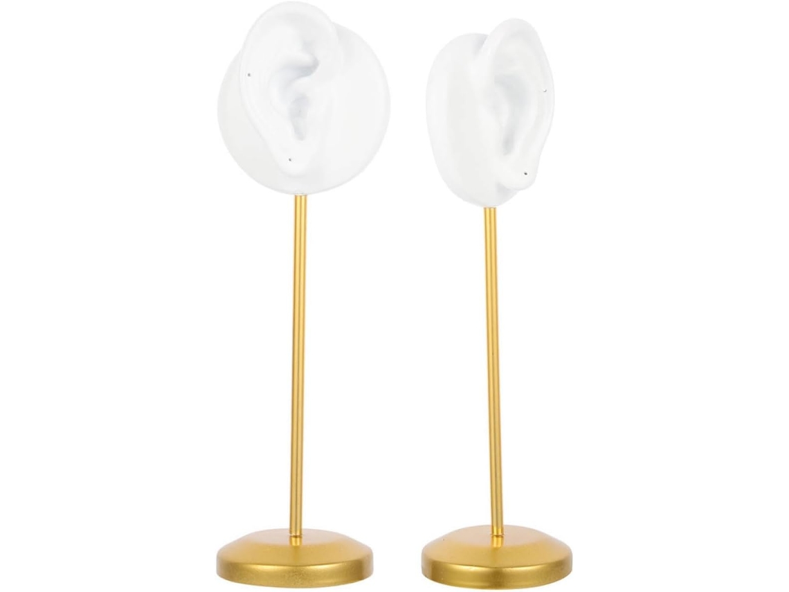 Soporte Organizador Pendientes Resina Aleación Elegante Expositor Almacenamiento Resistente Juego 2 Piezas