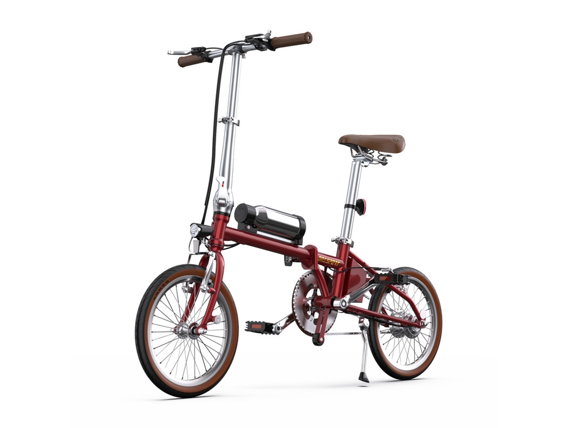 Bicicleta Eléctrica Plegable Onespot Ot02 - Motor 250w - Batería 36v 5.2ah - 25km/h - Autonomía 25km - Freno Tipo V - Neumáticos 16 Pulgadas - Rojo