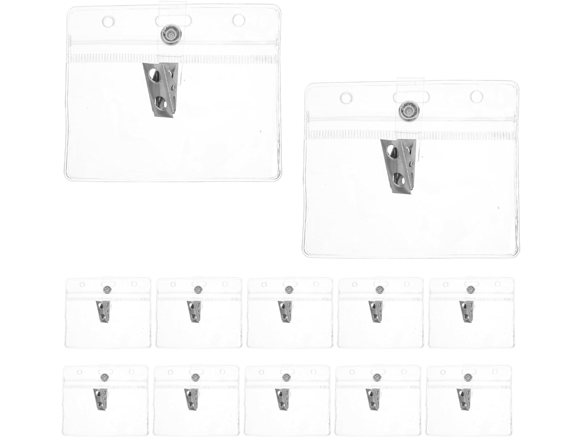 Juego De 30 Portatarjetas Horizontales Impermeables Con Doble Clip Reforzado Y Bolsa Transparente.