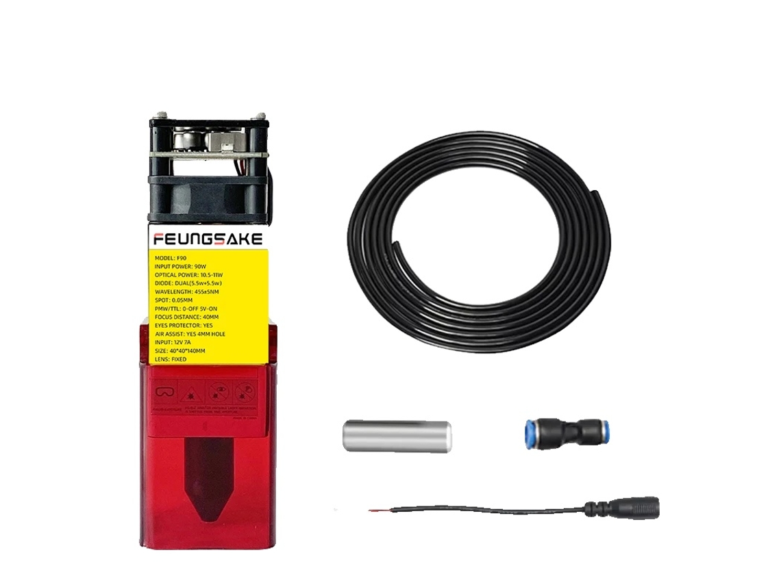 Módulo láser, potencia óptica de 11 W, lente de enfoque fijo, F90-11W