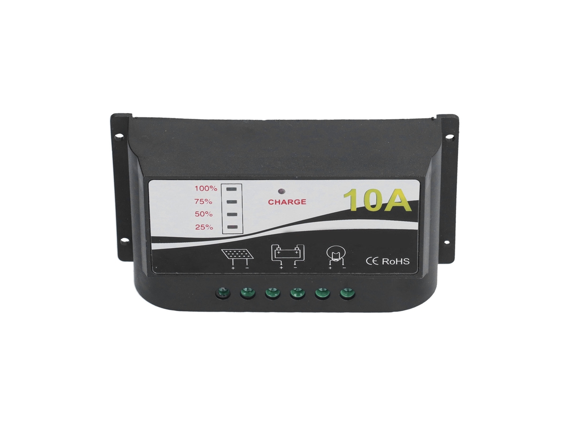 Controlador De Carga Solar De 12v/24v, Regulador De Panel Solar Con Protecciones Y Material Abs Duradero.