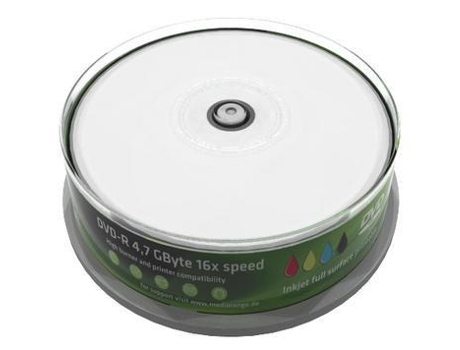 Dvd-R 4.7Gb 16X Tarta Imprimible 25 Unidades Mediarange