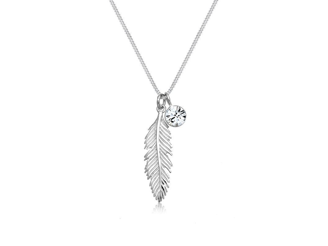 2026-collar Pluma De Cristal En Plata Esterlina 925
