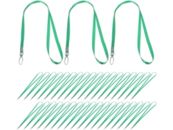 Paquete De 50 Cordones Portatarjetas De Nailon Verde De 0,9 Cm Con Gancho Metálico Giratorio