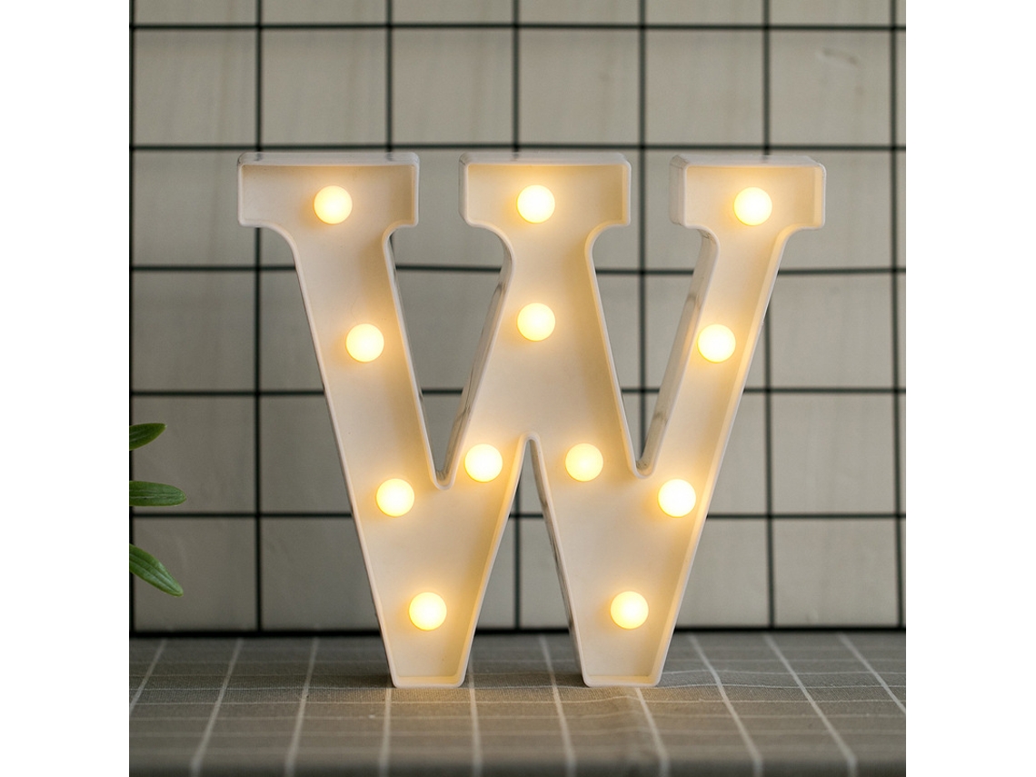 Letras Led Del Alfabeto Con Luz Blanca Cálida Para Decoración Del Hogar, Fiestas, Bares, Bodas O Festivales (w)