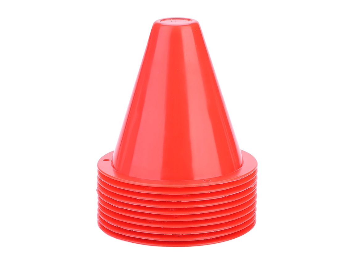 10 Accesorios De Conos De Plástico Para Entrenamiento De Fútbol (rojos)