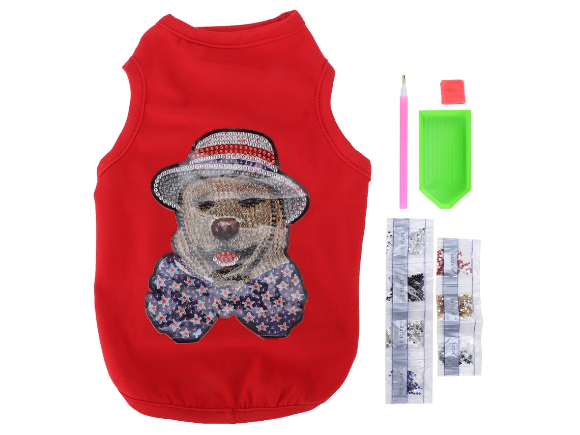 Camiseta Ligera Para Perro Con Pedrería Pintada, Ropa De Moda Para Mascotas, Sujetador Para Perros Y Gatos, Rojo Talla S