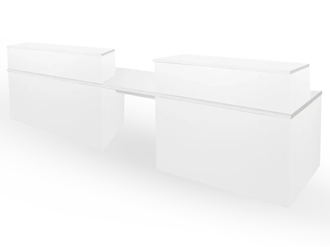 Mostrador de Recepción Apolo Doble adaptado para minusválidos OFILIKE (140+60+140cm - Blanco)