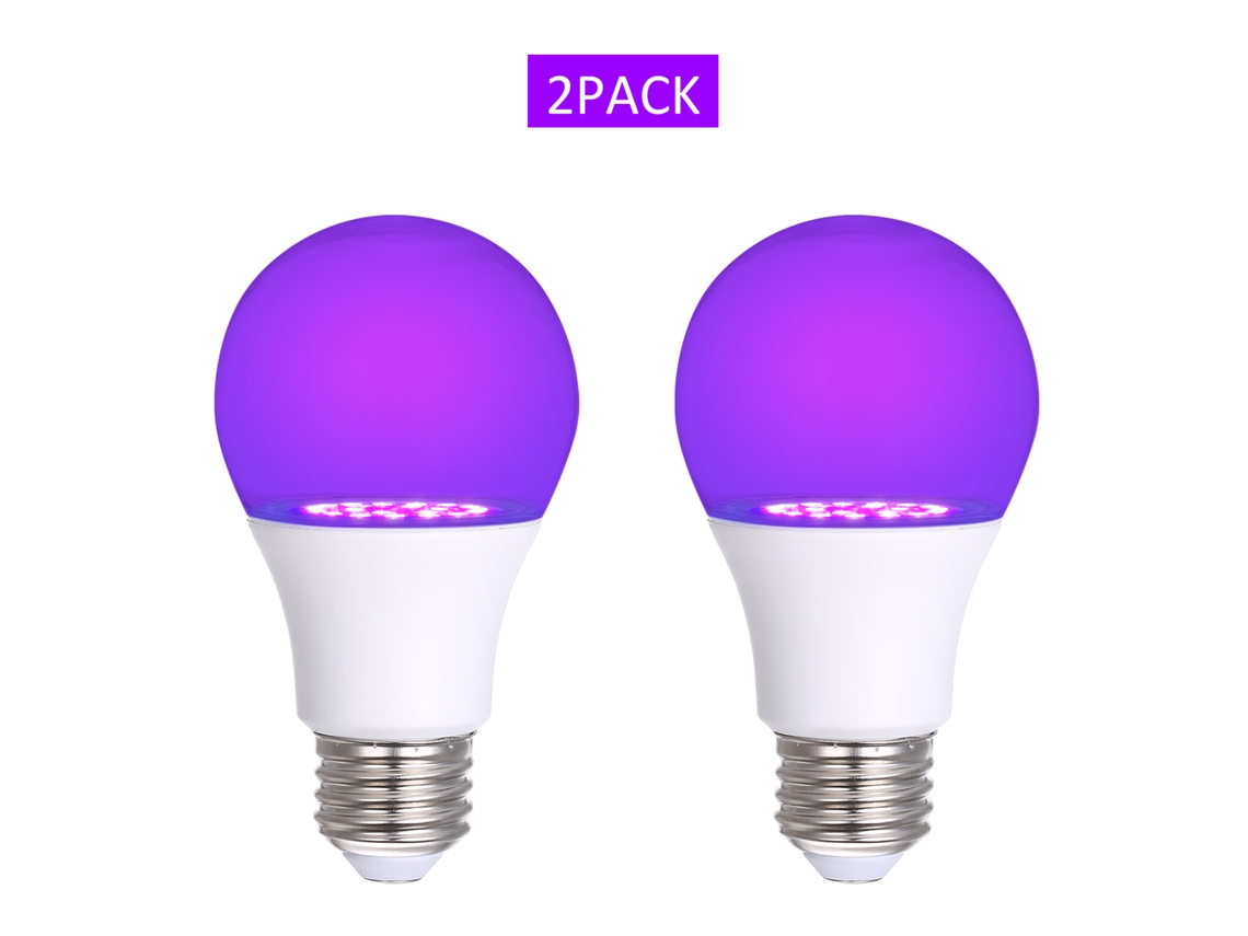 Lámpara Led Uv Tomshine E27 De 7w Con 21 Led, 385-400nm, Paquete De 2 Unidades Para Fiestas Y Pintura Corporal.