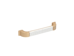 Tirador para muebles de zamac y porcelana con una distancia entre centros de 128 mm y acabado en latón. Juego de 25 unidades. HARDWAREXCHANGE