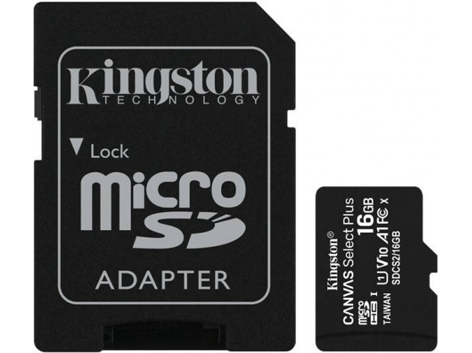 Tarjeta de Memoria MicroSDXC KINGSTON Canvas Select Plus (16 GB)