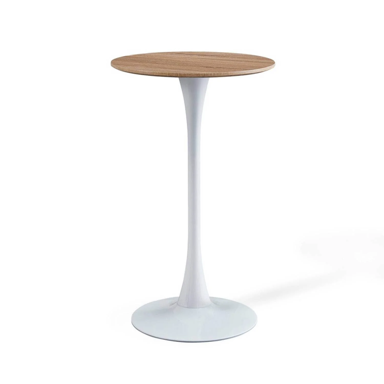 Mesa Alta San Antoni Ø60 Cm Blanco/Roble Natural LÚZETE 100cm