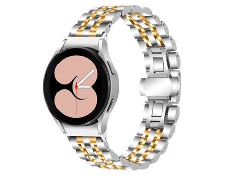Correa de acero inoxidable 7 cuentas para Samsung Galaxy Watch4 Active 40mm/44mm/Watch4 Classic 42mm/46mm - plata/oro