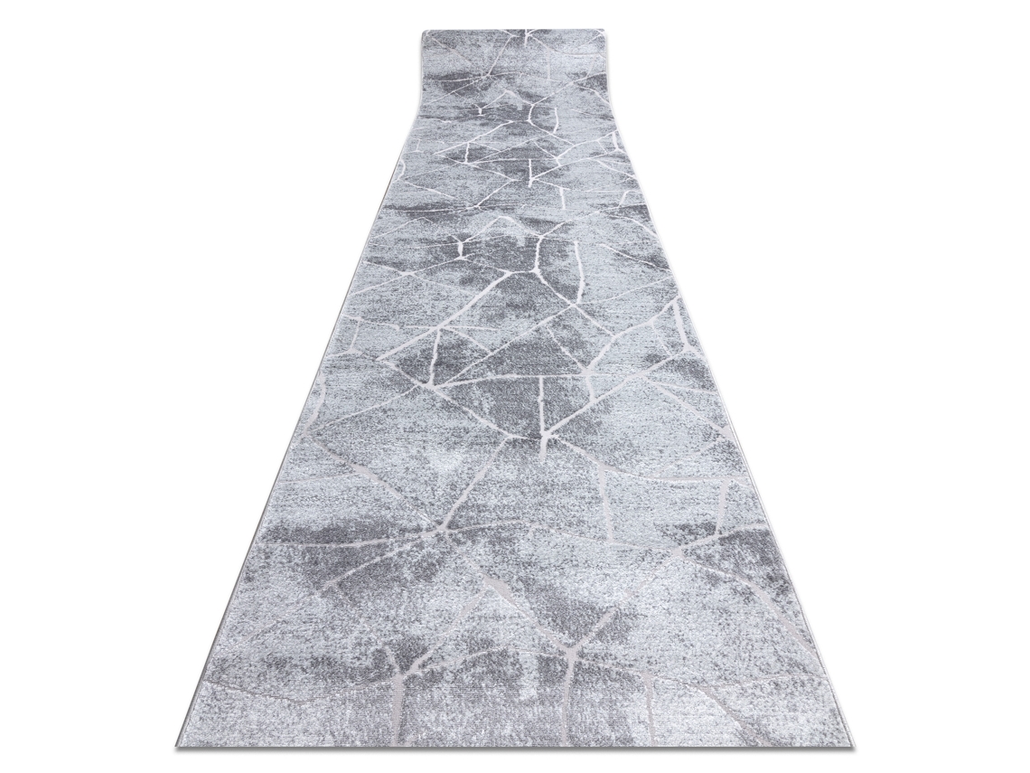 Alfombra de Pasillo Structural Mefe 2783 Mármol Dos Niveles de Vellón Gris 70cm