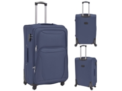 Maison Exclusive - Juego De 3 Maletas Blandas Azul Marino