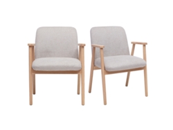 Sillas De Tejido Con Efecto Terciopelo Texturizado Beige Y Madera Clara (lote De 2) Kitty Miliboo