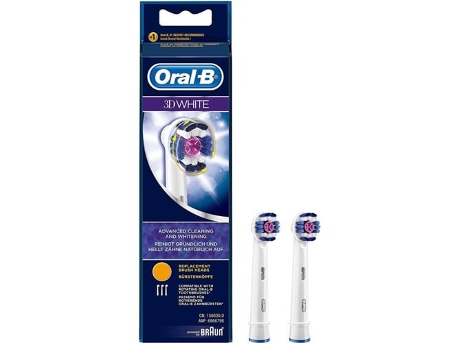 Recarga para Cepillo de Dientes ORAL-B Pack 2 Cabezales Para Cepillo De Dientes - 3D White Eb18