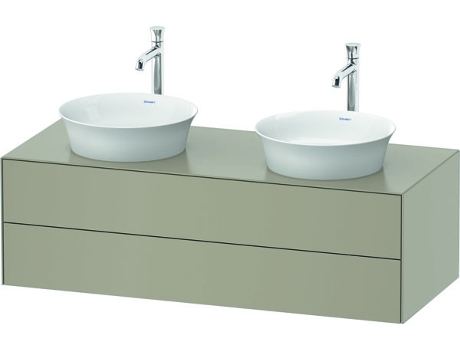 DURAVIT Tulip blanco, mueble de baño colgado en la pared, ancho 1300 x profundidad 550mm, con 2 cajones, con tecnología tip-on, WT4988B