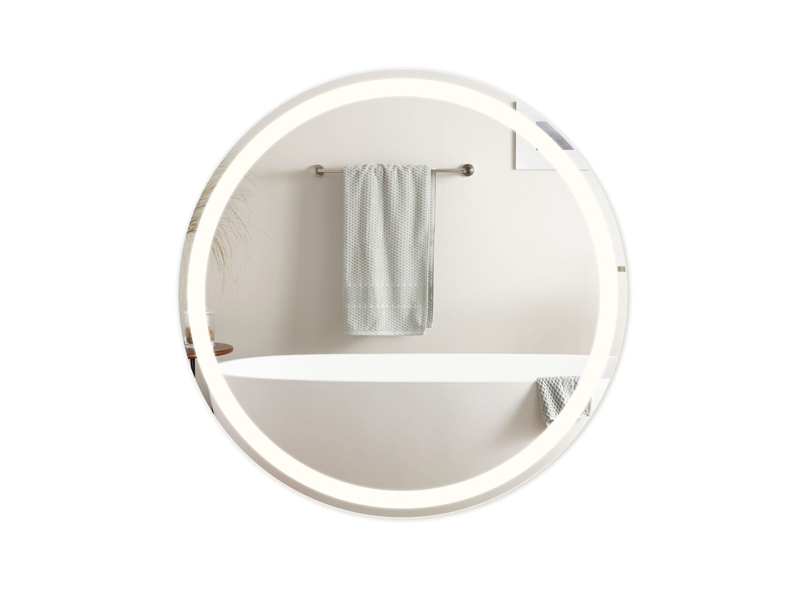 Espejo De Baño Iluminado 80 Cm Redondo Led Ip44 Interruptor Táctil Anticondensación Regulable 3000K-6500K NETTLIFE