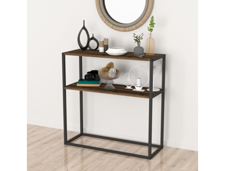 Consola EN.CASA (Marrón - Aglomerado Acero - 90 x 90 x 34 cm)