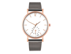 Reloj De Cuarzo De Pareja Con Correa De Malla Fashion Estilo Casual Blanco Oro Rosa Negro