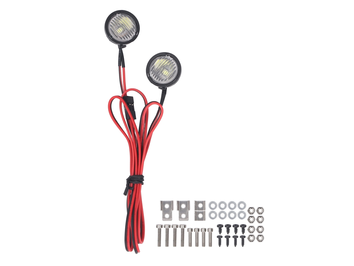 Faro Delantero Axial Scx10 90046 Redcat Para Coches Rc Con 2 Led Blancos De Alto Brillo Para Vehículos Todoterreno A Escala 1:10.
