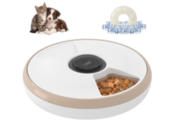 Dispensador Automático de Ração para Animais de Estimação, 6 Porções, 31,5 X 31,5 X 8,3 Cm, Branco VELTUS TRADE