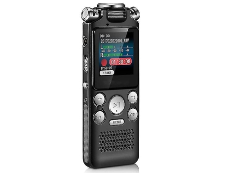 Mini grabadora de audio digital Pantalla a color Grabadora activada no destructiva Reproductor de MP3 -32 Gbnegro BISBISOUS