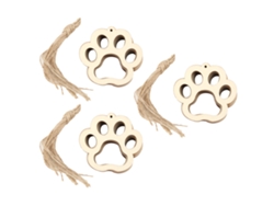 30 Piezas De Patas De Oso De Madera Con Agujeros, Material Natural, Decorativas, Hechas A Mano.