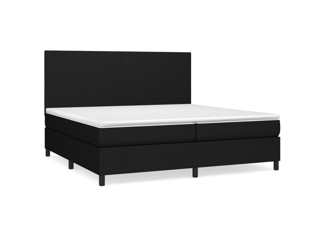 Maison Exclusive - Cama Box Spring Con Colchón Tela Negro 200x200 Cm