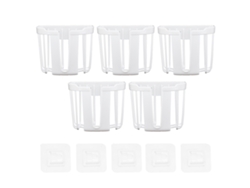 5 Soportes Adhesivos Para Rollo De Papel Higiénico, Diseño Hueco, Plástico Blanco, No Requieren Perforación, Para Baño Y Cocina.