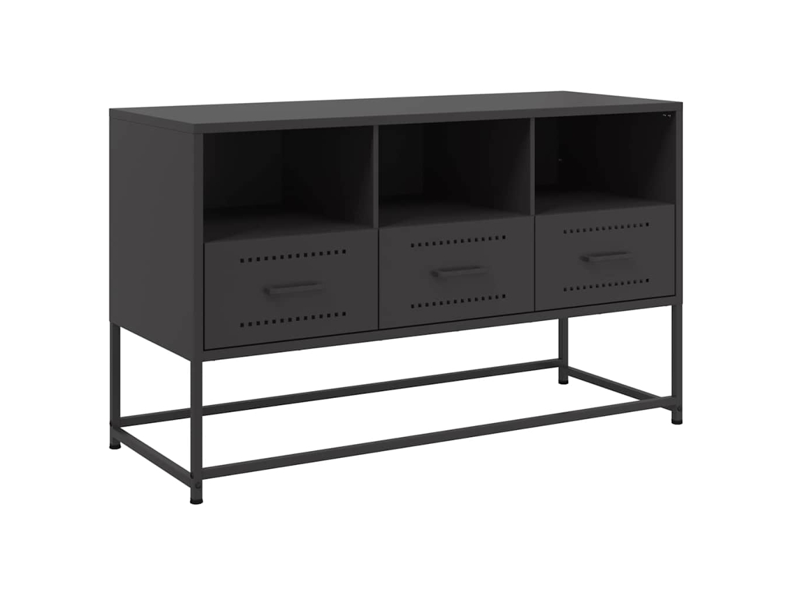 Maison Exclusive - Mueble Para Tv De Acero Negro 100,5x39x60,5 Cm