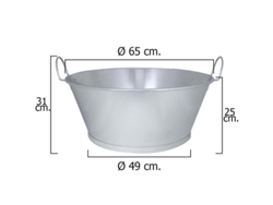 Barreño galvanizado baño 26 65x25 cm. 54 litros