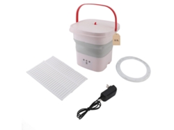 Lavadora Plegable Portátil De 10,5 L Totalmente Automática Con Luz Azul Para Limpieza Profunda (rosa)